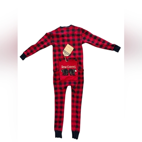 Lazy One Flapjacks NWT Long Johns Onsie Unisex Buffalo Plaid Size Small - Picture 6 of 8